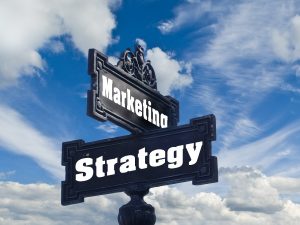 Marketing and strategy sign.